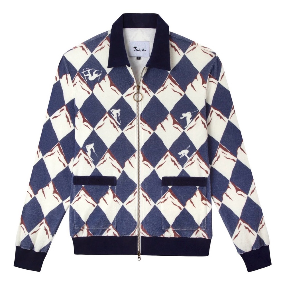 Tombolo ‘Black Diamond’ Cabana Zip Up Ski Terry Cloth